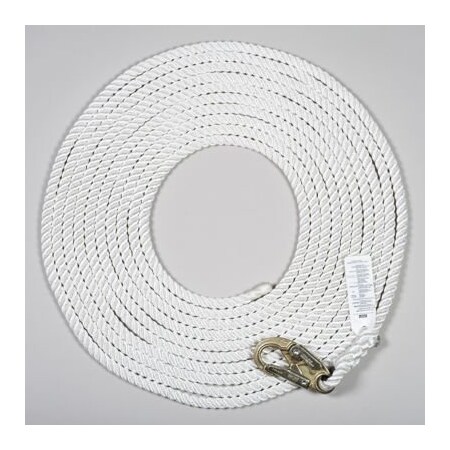 Msa Safety Msa Polyester Rope Vertical Lifeline With 36C Snaphook, 50Ft, White, Csa R512539LLC050
